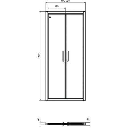 Двустворчатая дверь в нишу Ideal Standard CONNECT 2 Saloon door (90) K9294V3, черный