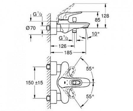 Комплект для ванной комнаты 3В1 Grohe Eurostyle New 124418