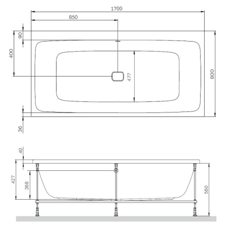 Акриловая ванна AM.PM Func (170х80) W84A-170-080W-A