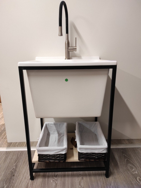 Хозяйственная раковина (75х50) Kerasan Aquadom 029301*1  белый, 1 отверстие