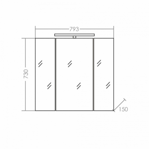 Зеркальный шкаф (80х73)  СаНта Стандарт 80 113011