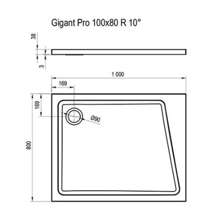 Душевой поддон Ravak Gigant Pro 100x80 XA05A40101P