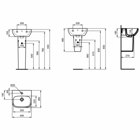 Полупьедестал Ideal Standard i.life A T471501