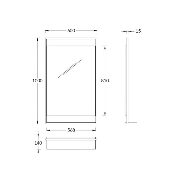 Зеркало (60х100) Kerama Marazzi Plaza Next PL.N.mi.P.60\BLK