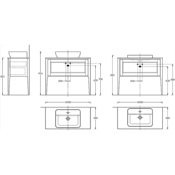 Тумба под раковину Kerama Marazzi Plaza Classic PL.CN.100.1\WHT.M