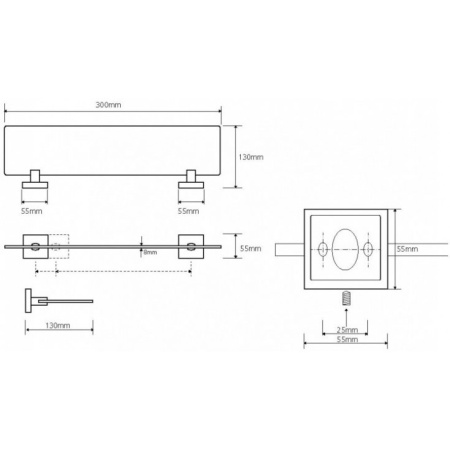 Стеклянная полка Bemeta BETA 132122042
