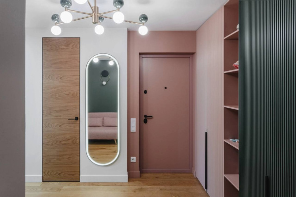 Зеркало с подсветкой и часами Art&Max Catania AM-Cap-450-1500-DS-F