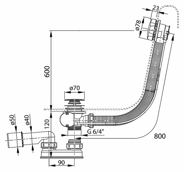 Слив-перелив Ravak X01318 полуавтомат
