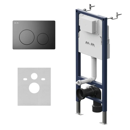 Инсталляция для подвесного унитаза Am.Pm PrimeFit I012709.0138 с кнопкой смыва, черный матовый