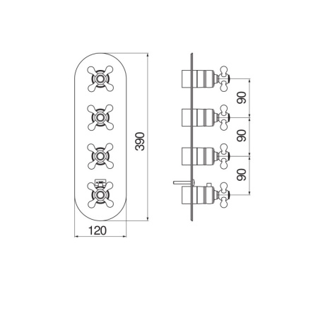 Термостат для душа Nobili Grazia GRC5104BR