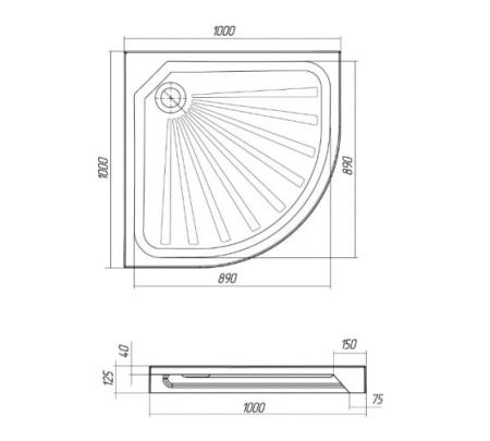 Душевой поддон 1Marka Quadro 01пто10