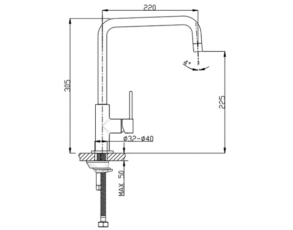 Смеситель для кухонной мойки Timo Saona 2306F сhampagne