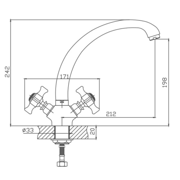 Смеситель для кухни Cron CN4724 Смеситель для кухни Cron CN4724