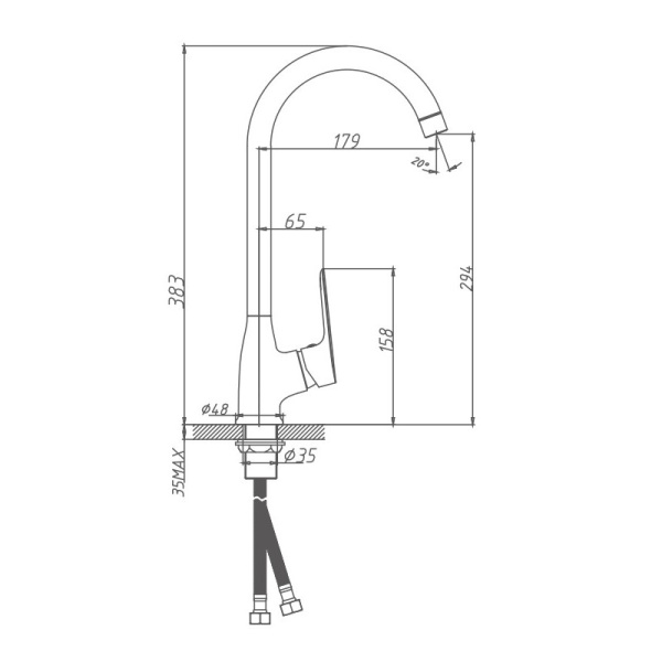 Смеситель для кухни Haiba HB70506