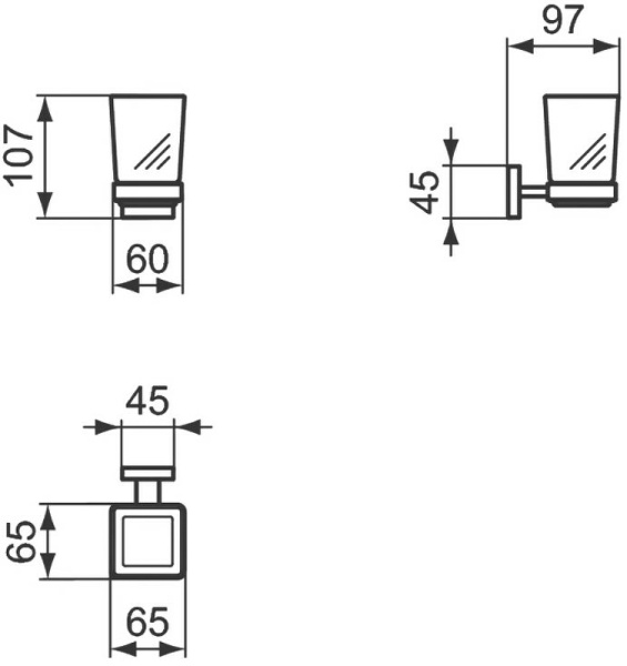 Стакан для зубных щеток Ideal Standard IOM Square E2204AA