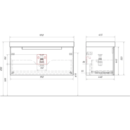 Тумба без раковины 101 см Aqwella Vancouver VAN01101 белый матовый