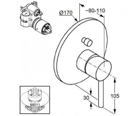 Смеситель для ванны Kludi Bozz 386570576