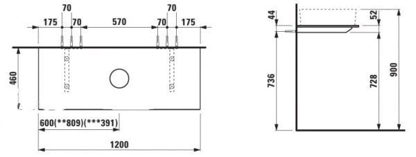 Столешница Laufen Kartell 4.0772.1.033.631.1