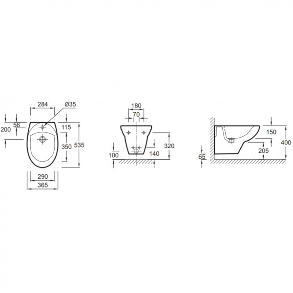 Биде подвесное Jacob Delafon Patio E4189-00