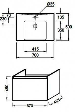 Зеркальный шкаф Jacob Delafon Odeon Up EB465RU-NR