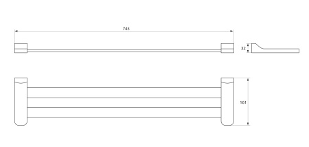 Полотенцедержатель двойной RUSH Thira TR36532В