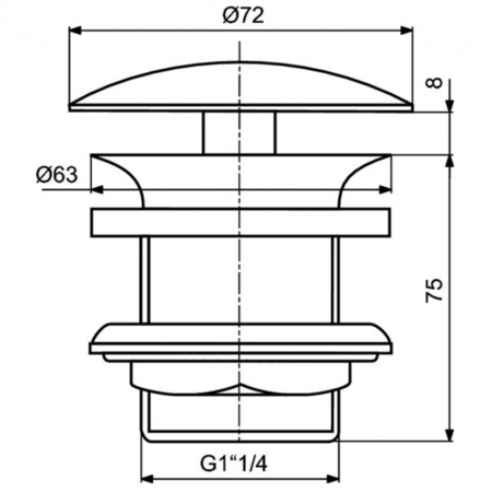Донный клапан 1 1/4" для раковины и чаш Ideal Standard, J3291XG