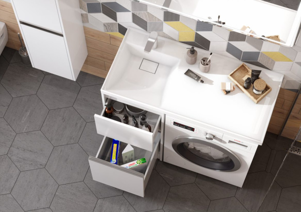 Раковина Aquaton Лондри 1050 белая левая 1A72833KLH01L