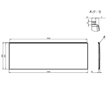 Фронтальная панель для ванны AM.PM X-Joy 165 W94A-165-070W-P