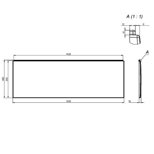 Фронтальная панель для ванны AM.PM X-Joy 165 W94A-165-070W-P