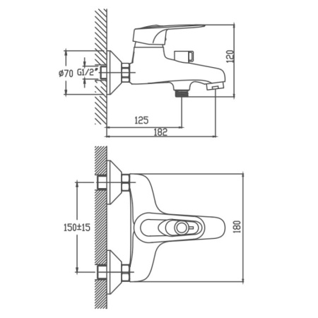 Смеситель для ванны Cron CN3204