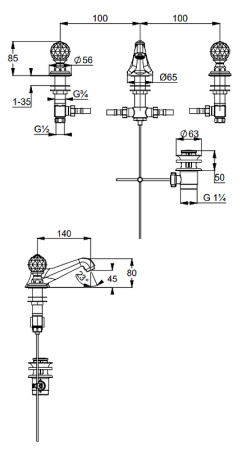 Смеситель для раковины Kludi Adlon/1926 5104645G4