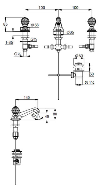 Смеситель для раковины Kludi Adlon/1926 5104645G4