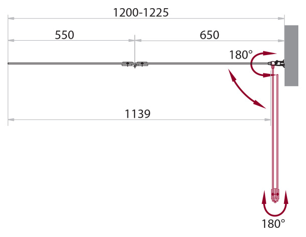 Душевая шторка на ванну (120х140) BelBagno SELA-V-21-120/140-Ch-Cr-R
