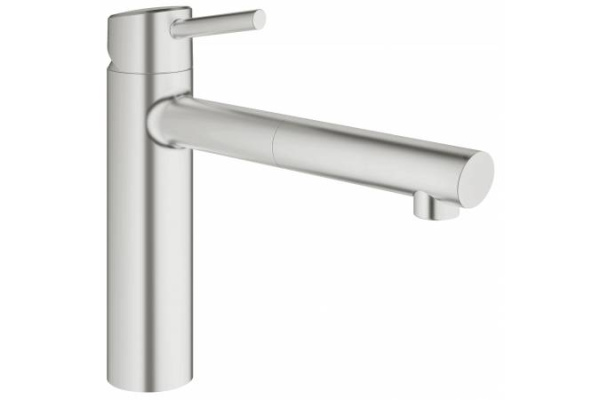 Смеситель однорычажный для мойки, DN 15 Grohe Concetto 31129 DC1 (31129DC1) суперсталь Смеситель однорычажный для мойки, DN 15 Grohe Concetto 31129 DC1 (31129DC1) суперсталь