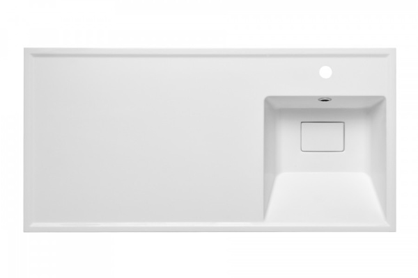 Раковина Aquaton Лайн 1A72073KLF010, 100 см, литьевой мрамор, правая, белая