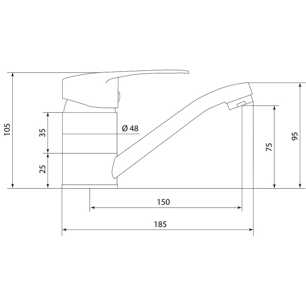 Смеситель для кухни Славен Прораб  Ц СЛ-ОД-Ц20