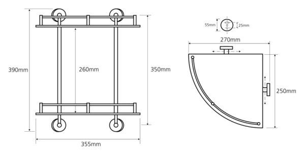 Полочка двойная угловая Bemeta Omega 104202142