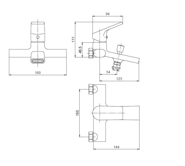 Смеситель для ванны ESKO ONTARIO ON 54