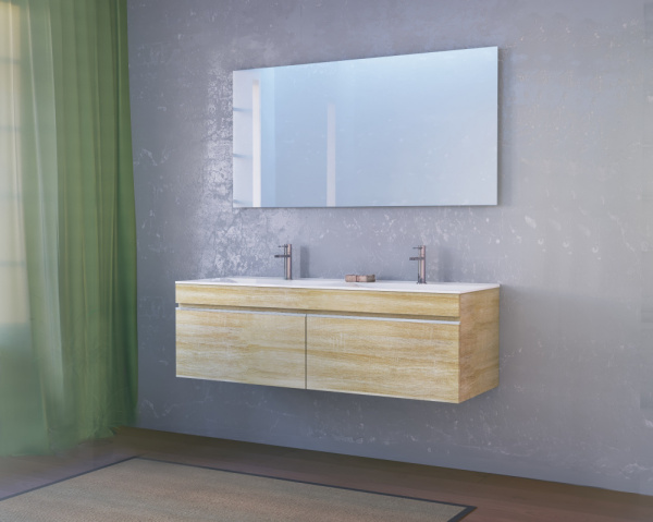 Тумба под раковину RAVAL Twins 140 подвесная Дуб сонома Twi.01.140/P/DS