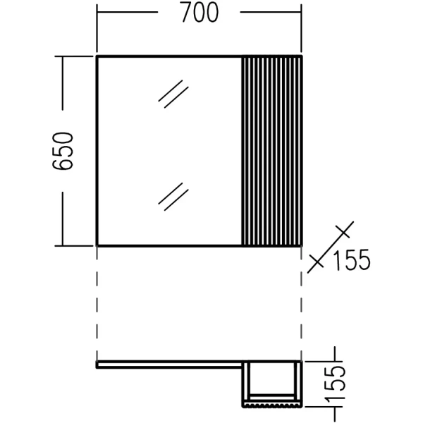 Зеркальный шкаф Санта Альтаир 70 700500 с подсветкой