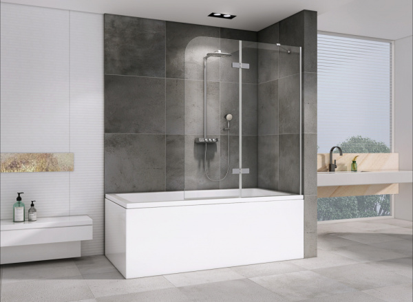 Шторка на ванну (120х140) ABBER Ewiges Wasser AG51120 хром