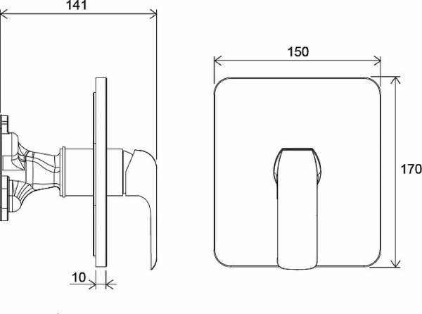 Смеситель для душа Ravak Flat FL 066.00 X070124 Смеситель для душа Ravak Flat FL 066.00 X070124