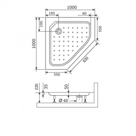 Душевой поддон (100х100) RGW STYLE-TR 16180500-11 Душевой поддон (100х100) RGW STYLE-TR 16180500-11