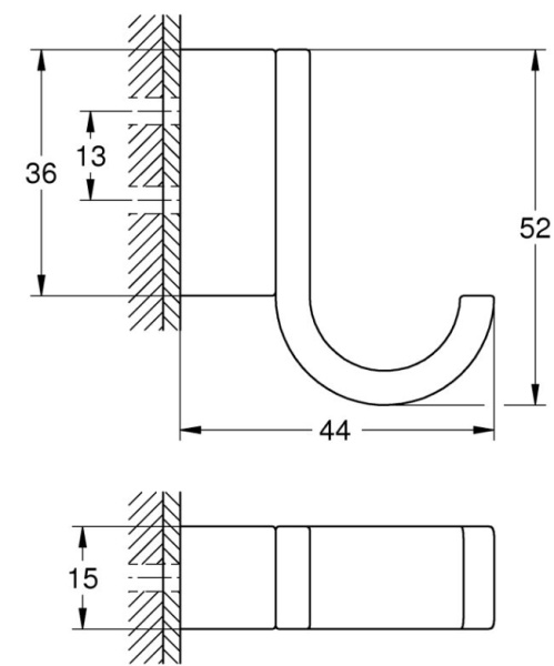 Крючок для банного халата GROHE Selection 41216KF0 (черный матовый)
