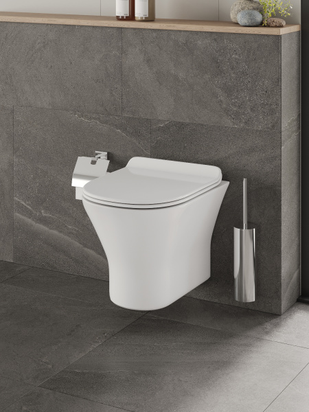 Комплект унитаза с инсталляцией безободковый Orange CI01-100W+APB288 кнопка смыва белый