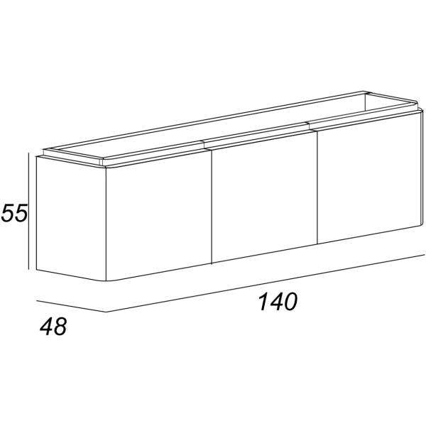 Тумба под раковину 140 Cezares Stylus 55232 Blu Petrolio (без раковины)