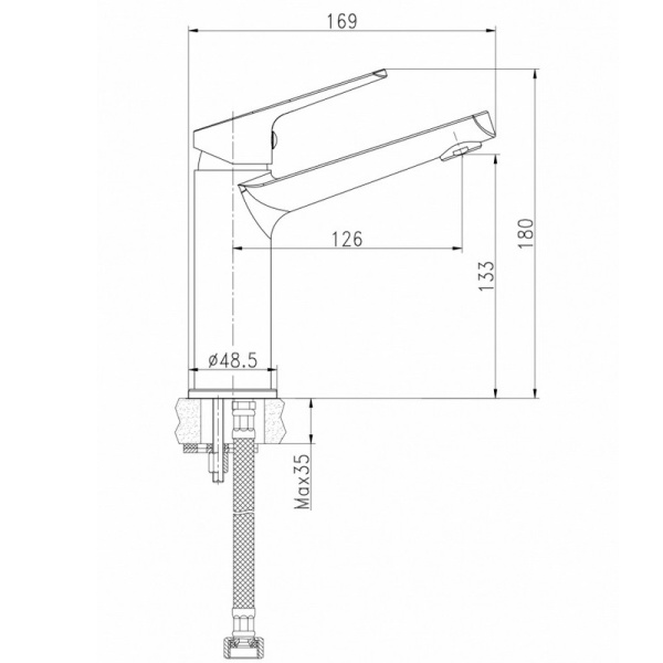 Смеситель для раковины средний Cersanit FLAVIS 63037
