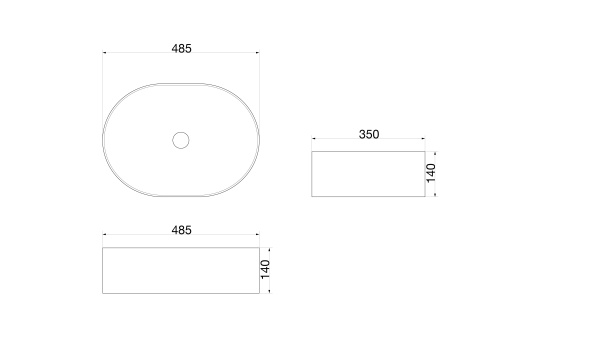 Раковина накладная (48,5х35) SantiLine SL-1084