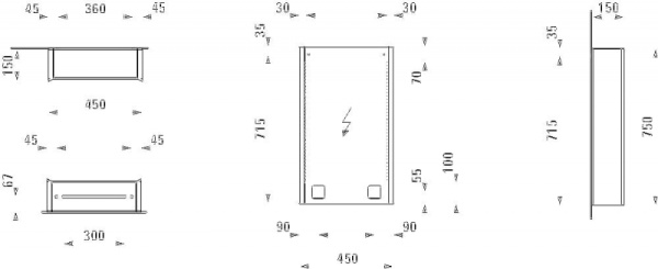 Шкаф-зеркало Laufen Frame 4.0830.1.900.144.1