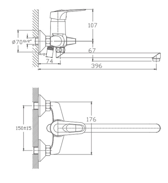 Смеситель для ванны Haiba HB2204 Смеситель для ванны Haiba HB2204